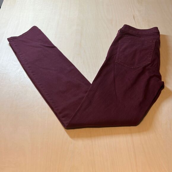 Tory Burch Super Skinny Jeans Stretch Maroon Red Size‎ 24 - Picture 2 of 7